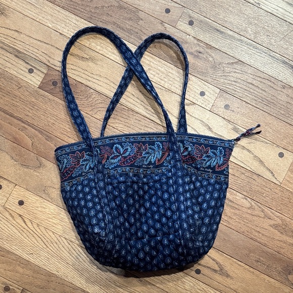 Vera Bradley Blue and Red Patterned Tote - Picture 1 of 2
